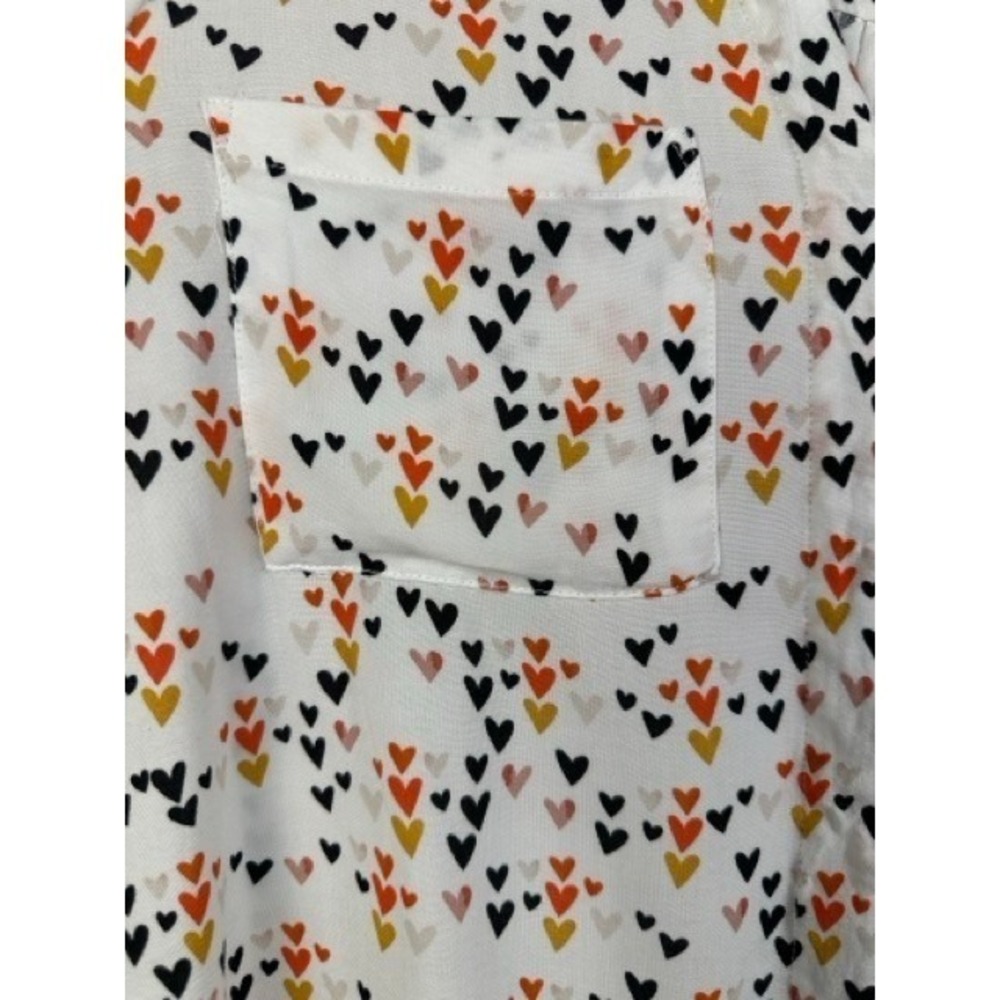 Velvet Heart Heart Print Button Front Blouse Women Heart Vacation Resort S - Picture 4 of 6